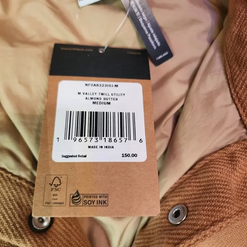 The North Face Valley Twill Utility Shacket - Men's Almond Butter Size Medium